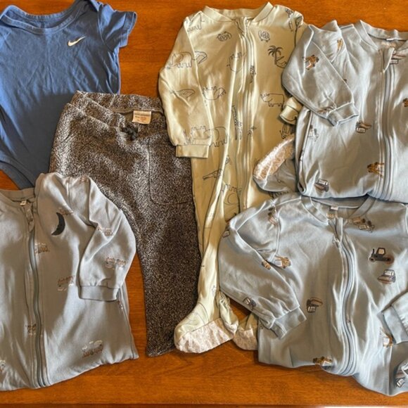 Baby Toddler Boy Bundle Lot Sleepers Onesie Pants 12 18m 18m 12m 18 24m Clothing - Picture 10 of 10